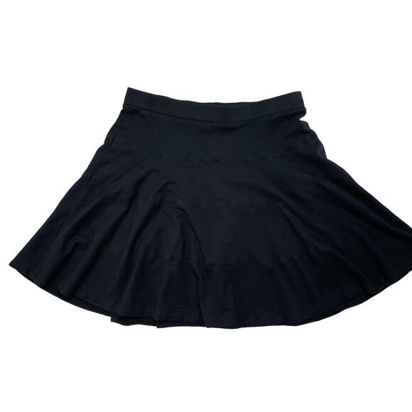 LANDS END Black Rayon Jersey Knit Pull On A-line Skirt Size Large 14-16 *READ* - Picture 4 of 9